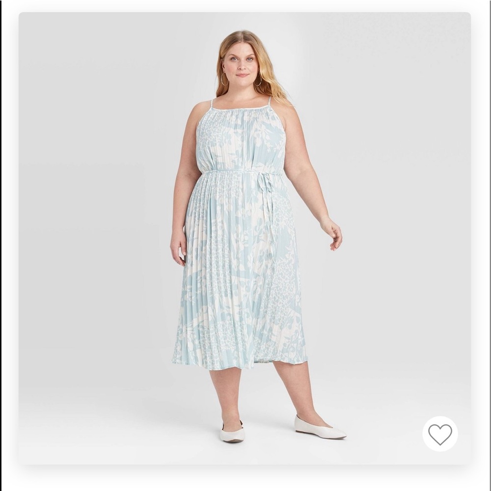 Floral print pleated tank dress